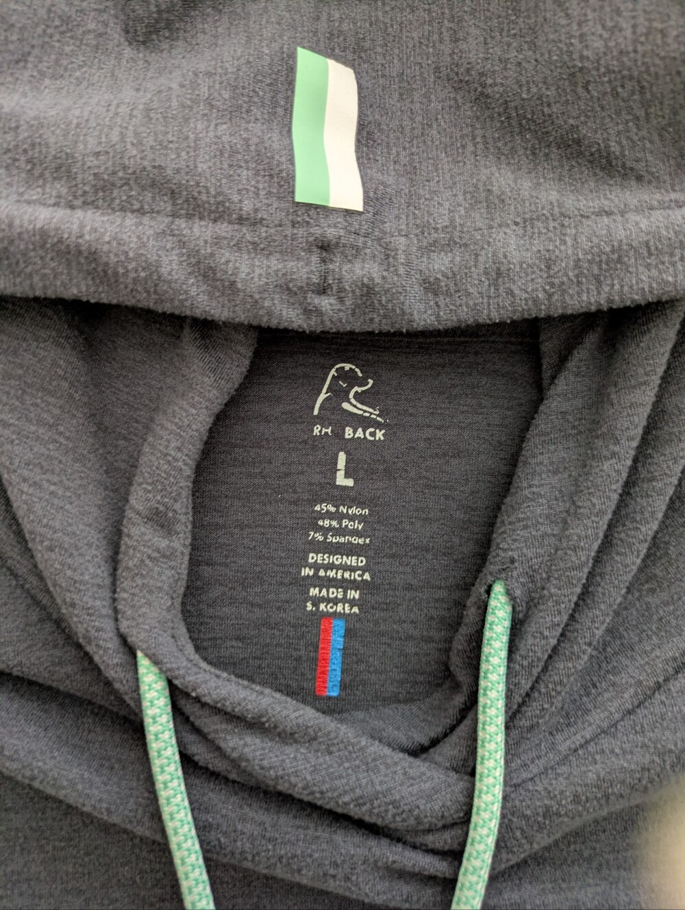 Charcoal & Mint Rhoback Hooded Pullover - Picture 2 of 5